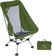 HITORHIKE Camping Chair with Nylon Mesh and Comfortable Headrest Green