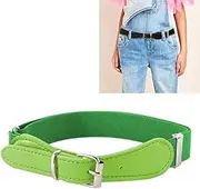 [Jiangym] Apparel Accessories 2 PCS Kids Polyester + PU Leather Square Pin Buckle Adjustable Elastic Belt, Length:65cm(Black) Apparel Accessories (Color : Green)