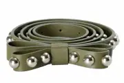 Red Valentino Leather Green Metal Beads Embellished Women's Belt Sz M L