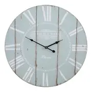 Cafe MDF Metal 58cm Wall Clock Round Analogue Hanging Home/Office Decor Sage