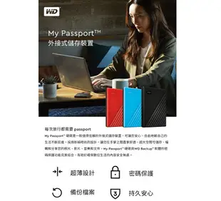 WD My Passport 1TB 1T USB 3.2 2.5吋 行動硬碟 - 黑色 威騰 Western Digital