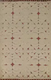 Stylish Abstract Luxury Hand-Knotted Wool Moroccan Carpet 5x8 ft