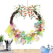 Nankoyal Easter Wreath with Bows,Door Hangers Wreath with Bow for Easter Decorations - Cartoon Spring Bows Wreath Ornament for Home, Garden, Cafe, Hotel