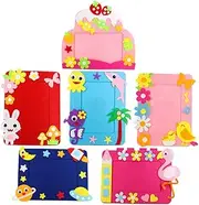 6 Set DIY Cartoon Picture Bracket Children Picture Frame Craft Nonwovens Albums DIY Nonwovens Picture Frame Crafts Material Sewing Projects for DIY Album Kit Photo Frame