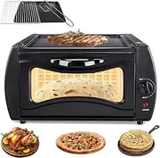 2-in-1 Tandoori Oven, 2100w Electric Tandoor Oven, 15l Mini Pizza Maker, 122°f-752°f Temperature Control, for Home and Takeaways