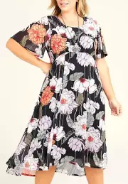 TS TAKING SHAPE plus size XS/ 14 Embroidered Peony Maxi Dress floaty NWT rrp$260