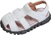 [Vorgelen] Children's Closed Sandals Boys Girls Leather Sandals Non-Slip Summer Shoes Soft Sole Sandals Outdoor Trekking Sandals