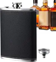 Alcohol Drinking Bottle - Hip Flask, Leak-proof Shot Bottle, Portable Bottle for Whiskey, 237 ml Hip Flask Off for Alcohol with Funnel, Travel Bottle for Outdoor, Hiking
