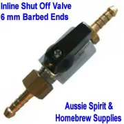 Brand New Inline Shut Off Valve 6 mm for Home Brew Beer / Aquariums