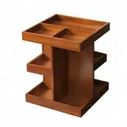 NNETM 360° Rotating Wooden Cosmetic Storage Shelves - Brown Vanity Shelf