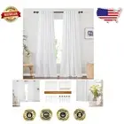 Two Panels White Semi-Sheer Curtains 132'' - Light Filtering, Easy Care