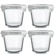 H.JSS WDJS 24 Oz Glass Food Storage Container Set, 3 Cup Soup Container with ...