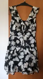 Portmans 782432 Ladies Black Floral Print Dress Size 16 New