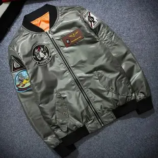 【米蘭精品】空軍夾克MA1外套(帥氣時尚美式徽章男外套2色73pf6)