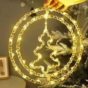 2Pcs Christmas LED Decoration Lights Battery Operated Double Ring LED String Christmas Decoration-Style 4