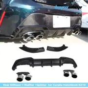 Matte Black Rear Diffuser Splitter Pipe Tips Fit For Toyota Corolla 5D E210 (for: Toyota)