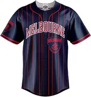 AFL 'Slugger' Baseball Shirt - Melbourne Demons - Tee - Aussie Rules