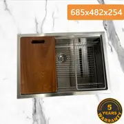 Handmade Stainless Steel Top mount Kitchen Combo Single Bowl Sink [44-HF2717/2719]