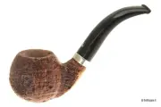 L'Anatra Sandblast with silver band - Full Bent Apple - 9mm filter
