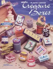 THE NEEDLECRAFT SHOP PLASTIC CANVAS TREASURE BOXES 17 DESIGNS OOP