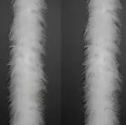 2 Pcs MARABOU FEATHER BOAS - WHITE 2 Yards; Dress/Bridal/Art/Costume 72"