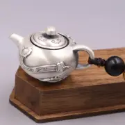 Pure S999 Fine Silver 999 Handmade Ruyi Teapot Pendant 18-19g 37*26mm