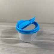 Tupperware Modular Mates #1 Round 7 oz. Raindrop Blue Shake N Spoon Seal New!