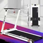 Foldable Electric Treadmill LCD Display With Tablet Holder Home Fitness White