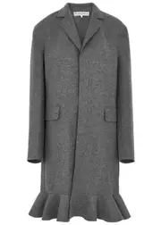 JW Anderson Ruffle-trimmed Wool-blend Coat - Grey - 8 8
