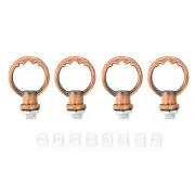 4set 8kg M10 Thread Lifting Eye Nut Female Loop Holder 25mm Hook Ring Red Bronze