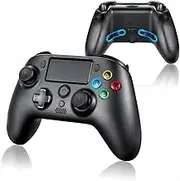 BLUE LAKE Performance Wireless Gaming Controller for PS4/ Steam Deck PC Windows/Android TV Box - Hall Effect, Trigger Stops, Mappable Buttons (Black)