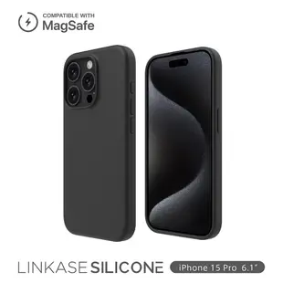 ABSOLUTE LINKASE SILICONE iPhone 15 Pro 6.1吋 MagSafe 類膚觸矽膠保護殼(多色可選) 黑色