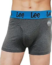 [Lee] Men's Boxer Briefs, Open Front, Short, Charcoal, L