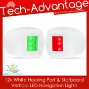 12v White Housing Port Starboard Vertical Marine Boat LED Navigation Lights