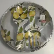 New Nicole Miller 12” Melamine Lemon Pasta/Salad Serving Set