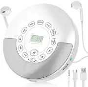 CD Player Portable with Bluetooth - Rechargeable Personal CD Player with Stereo