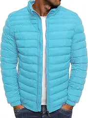 [Zylphorix] Mens Lightweight Warm Windproof Coat Windbreaker Quilted Puffer Winter Coats Casual Cotton Full-Zip Down Jackets