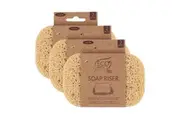 3x Eco Basics Soap Riser Dish Elevator Holder Storage Bath Sink Organiser Latte