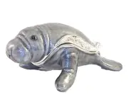 Mandy the Manatee Pewter Bejeweled Hinged Miniature Trinket Box Kingspoint