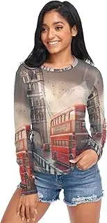 [RPLIFE] London Bridge Red Bus Mesh Tops, Sheer Mesh Top S-XXL