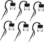 Anneome 6pcs Hanging Car Perfume Diffuser Refillable Empty Fragrance Bottle for Car Home Office Stylish Glass Design Compact Lightweight Air Freshener
