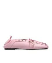 Ganni Lace-Up Ballet Flats 36,37,38,39,40,41 pink