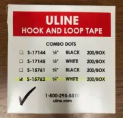 Uline 3/4" White Hook and Loop Dots S-15762 | 200 Loop Dots per Box