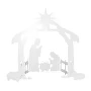 Christmas Jesus Inserting Card Plastic Board Holy Family Nativity Scene Yard