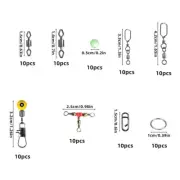 Carp Fishing Accessories Kit with 90pcs Jig Hooks Sinker Swivels Snaps