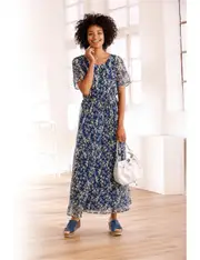 Heine Floral Elastic Waist Dress