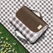 SAMSIER Picnic Blankets Waterproof Foldable, Large Outdoor Blanket for Grass, Beach Blanket Sandproof, Picnic Mat Washable Lightweight Portable for Camping (Brown, 150 * 200cm)