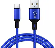 Braided USB C Cable 1M USB A to USB C Charger Cable Nylon Fast Charging Cord Compatible for Android, Samsung, Xiaomi, Huawei, Oppo, iPhone 15 (Blue)