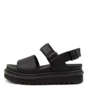 New Dr Marten Voss Sandal Black Leather Womens Shoes Casual Sandals Sandals Flat