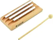 MUSICUBE Meditation Chime with 3 Tone (C-E-G) Wooden Hand-held Percussion Zenergy Chimes for Classroom Management, Yoga, Meeting and Sound Therapy, Chime Mallet Included
